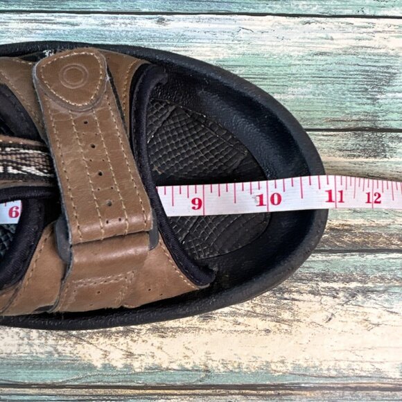 Footjoy Golf Sandals Brown Faux Leather 3 Hook & Loop Adjustable Straps Mens 8M - Picture 9 of 12